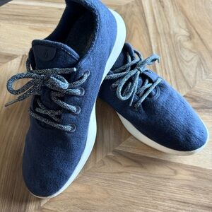Men's Allbirds Wool Runners Lace Up Running Shoes Sneakers Size 9 US/42 EU Blue
